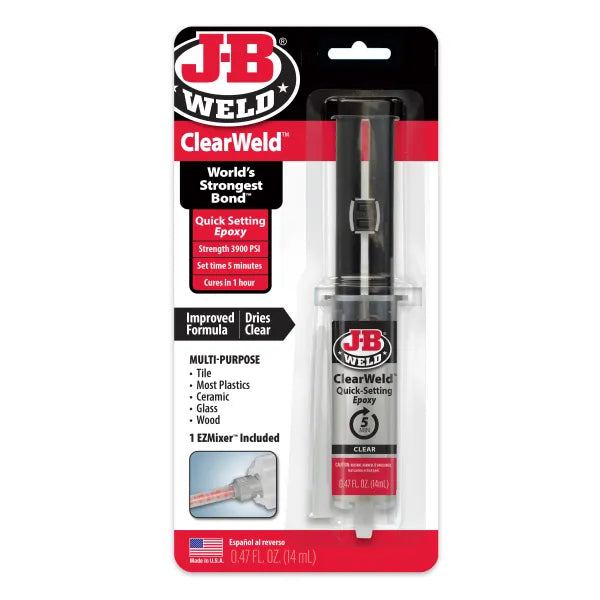 Recommended: JB Weld ClearWeld 14ml